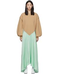 JW Anderson Beige And Green Insert Jumper Dress