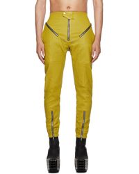 Rick Owens - Green Easy Strobe Leather Cargo Pants - Lyst