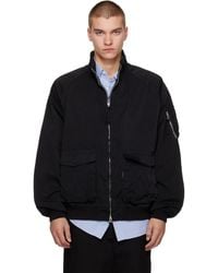 Comme des Garçons - Garment Dyed Nylon Zip Up Bomber Jacket - Lyst