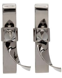 we11done - Gunmetal Spike Ribbon Clip-on Earrings - Lyst