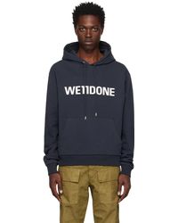 we11done - Navy Fitted Basic Hoodie - Lyst