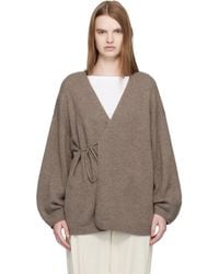 Lisa Yang - Taupe The Laurina Wrap' Cardigan - Lyst