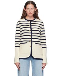 Rag & Bone - Cardigan Nancy Blanc Cassé En Laine - Lyst