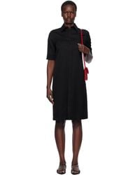 Jil Sander - ブラック ライトウェイト ウールギャバジン ミディアムワンピース - Lyst