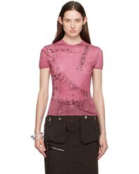 Blumarine - T-shirt rose à motif imprimé - Lyst