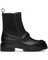 Gianvito Rossi - Black Leather Berck Boots - Lyst