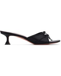 AMINA MUADDI - Silk Slippers With Bow Detail - Lyst