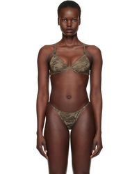 DIESEL - Khaki Savage X Fenty Edition Camo-Lace-Plunge Bra - Lyst