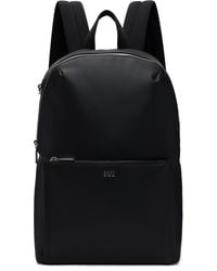 BOSS - Sac À Dos Noir En Cuir Synthétique Grainé - Lyst