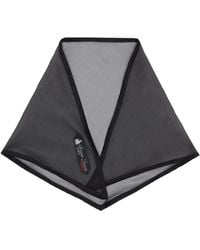 Lanvin - Foulard Triangulaire Noir En Organza De Soie - Lyst