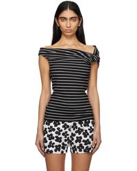 MSGM - Striped Blouse - Lyst