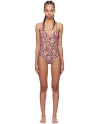 Isabel Marant - Beige & Pink Swan One-piece Swimsuit - Lyst