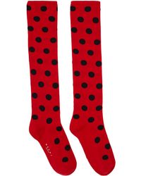 Marni - Red & Black Polka Dots Socks - Lyst