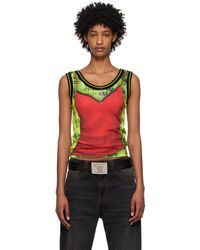 Y. Project - Débardeur vert et rouge à image trompe l'œil édition jean paul gaultier - Lyst