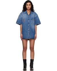 Off-White c/o Virgil Abloh - Royal Patch Denim Minidress - Lyst