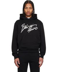 Balmain - Paris' Writing Hoodie - Lyst