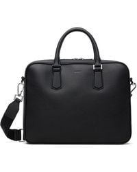BOSS - Leather Emed-Logo Document Briefcase - Lyst
