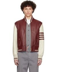 Thom Browne - Leather Classic Bomber Jacket - Lyst