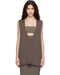 Rick Owens - Tower Wool Knit V Neck Vest - Lyst