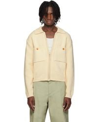 RECTO. - Off- Pockets Detail Knit Zip-Up Cardigan - Lyst