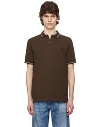Fred Perry - ブラウン Twin Tipped ポロシャツ - Lyst