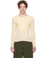 Dion Lee - Ssense Exclusive Off-white Long Sleeve T-shirt - Lyst