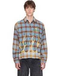 Amiri - Ma Quad Bleached Flannel Shirt - Lyst