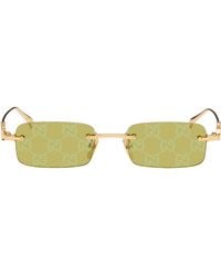 Gucci - Rectangular Frame Sunglasses - Lyst