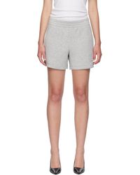 Anine Bing - Short Kam Gris À Monogramme Encadré - Lyst