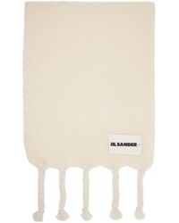 Jil Sander - Off- Wide Wool Blend Scarf - Lyst