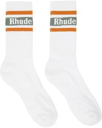 Rhude - ホワイト&ーン ライン ロゴ ソックス - Lyst