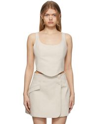 Anna Quan - Beige Maya Coset Tank Top - Lyst