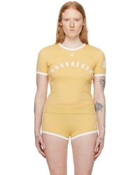 Courreges - T-shirt jaune à garnitures contrastantes - Lyst