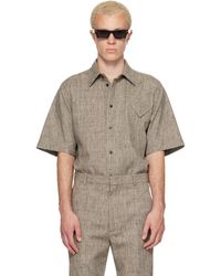 Bottega Veneta - Taupe Fleck Viscose Shirt - Lyst