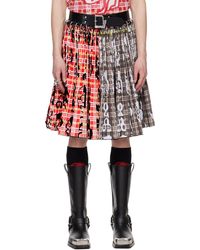 Chopova Lowena - Gray & Red Penstemon Skirt - Lyst