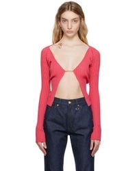 Jacquemus - Pink Le Raphia 'la Maille Pralù' Cardigan - Lyst