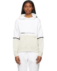 nike archive white graphic cropped hoodie