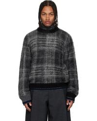 Sacai - Plaid Mohair Knit Sweater - Lyst