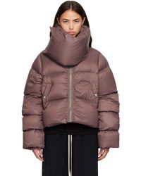 Rick Owens - Burgundy Tower Funnel Neck Down Jacket - Lyst