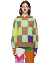ANDERSSON BELL Checkerboard Knit Hoodie - Multicolor