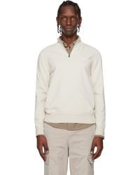 BOSS - Off- Zip-Neck Cotton Knitted Sweater - Lyst