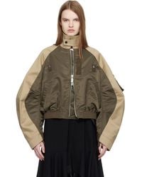 Sacai - Khaki & Chino Twill Bomber Jacket - Lyst