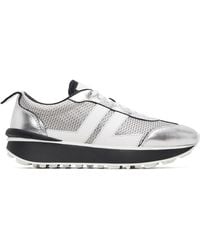 Lanvin - Crinkled Metallic Leather Bumpr Sneakers - Lyst