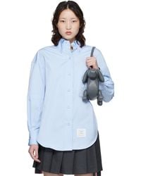 Thom Browne - Solid Poplin Crest Embroidery Armand Supersized Shirt - Lyst