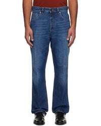 Givenchy - Jean Droit Bleu Marine À Effet Délavé - Lyst