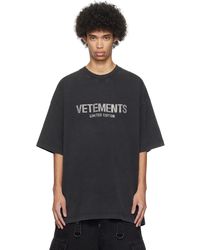 Vetements - Black Crystal-cut T-shirt - Lyst