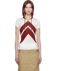 Jean Paul Gaultier - Burgundy 'The Chevrons' Hoodie - Lyst