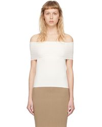 Quira - Chemisier blanc cassé à col replié exclusif à ssense - Lyst