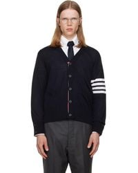 Thom Browne - Merino Wool 4-Bar Classic Cardigan - Lyst
