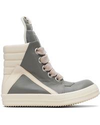 Rick Owens - Baskets Geobasket Grises À Laçage Surdimensionné - Lyst
